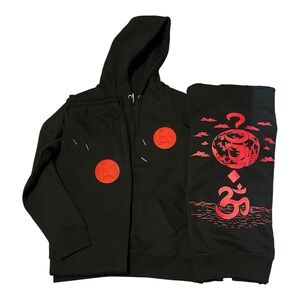 Black Hoodie & Sweatpants w/ Red Choz3n patch & Om symbol for back logo